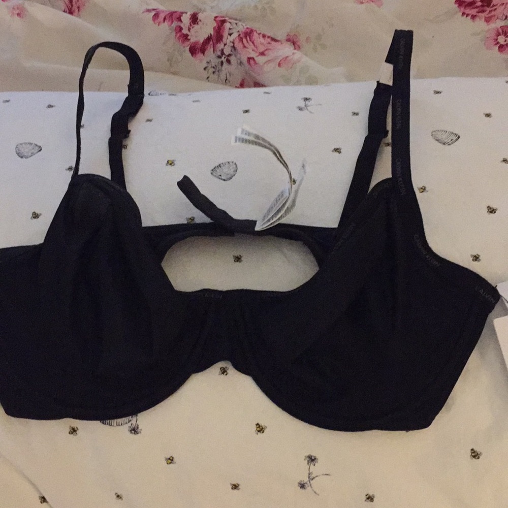 Bnwt Calvin Klein sheer black bra. 36c